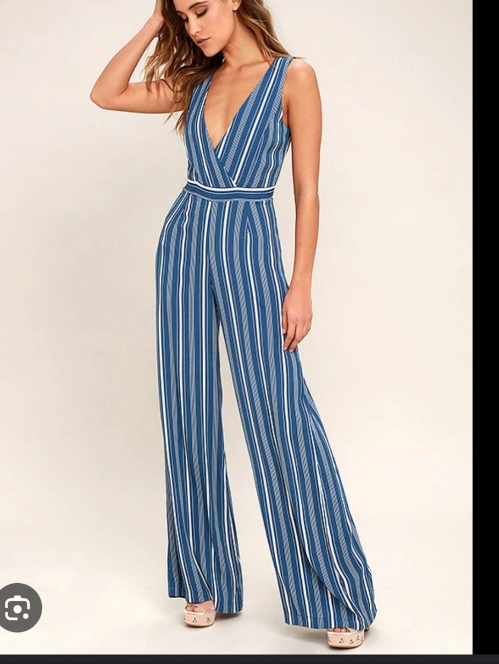 Lulus Womens Blue  Jumpsuit Size Medium